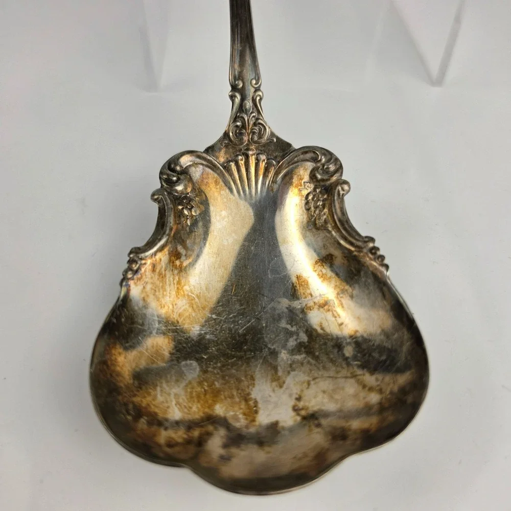 Antique WM Rogers & Son AA Silverplate Berry Spoon & Cold Meat Fork Set